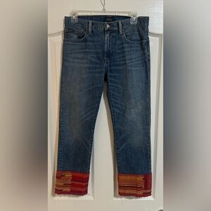 Women’s Polo Ralph Lauren Waverly Straight Cropped  Embroidered Design Jeans 27.